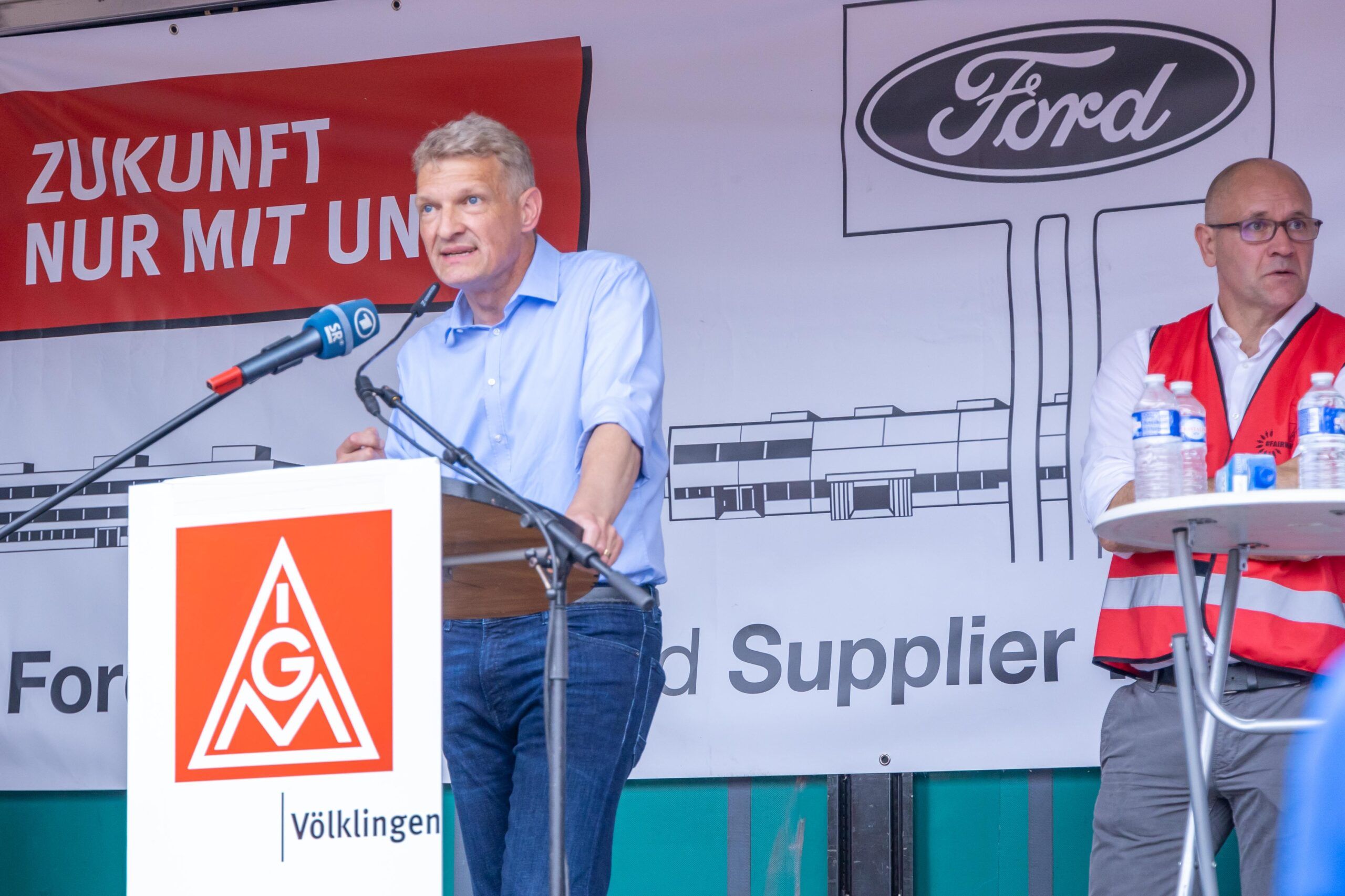 Stephan Toscani beim Protestzug Ford Saarlouis